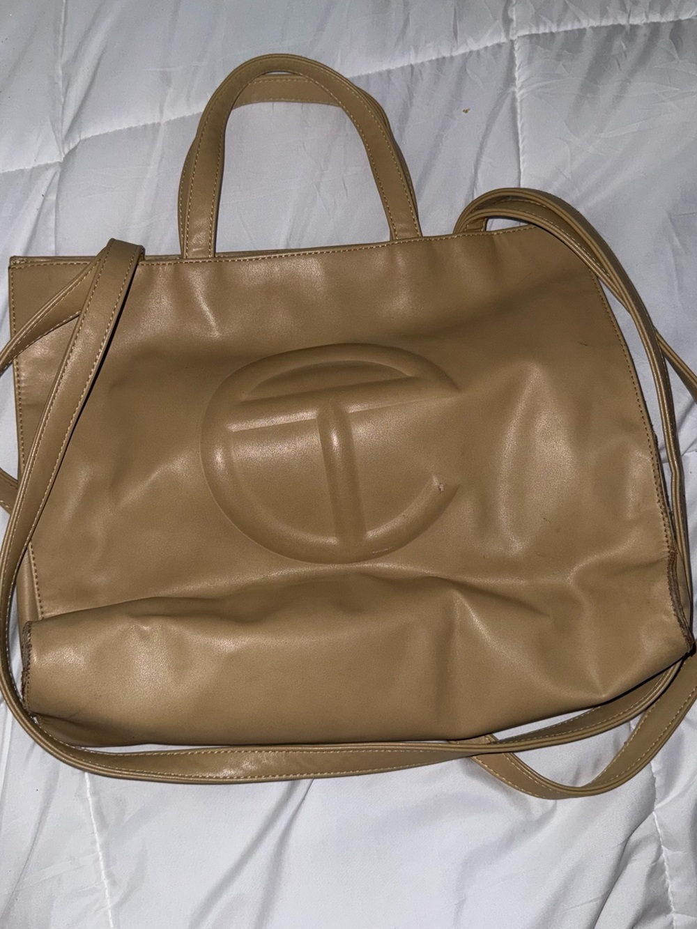 Telfar Camel/Tan/beige Large Vegan Leather Tote